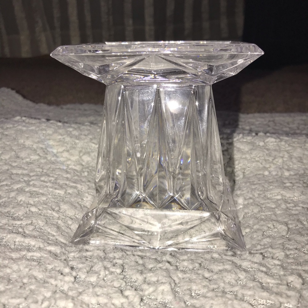Party lite lead glass large pillar candle holder